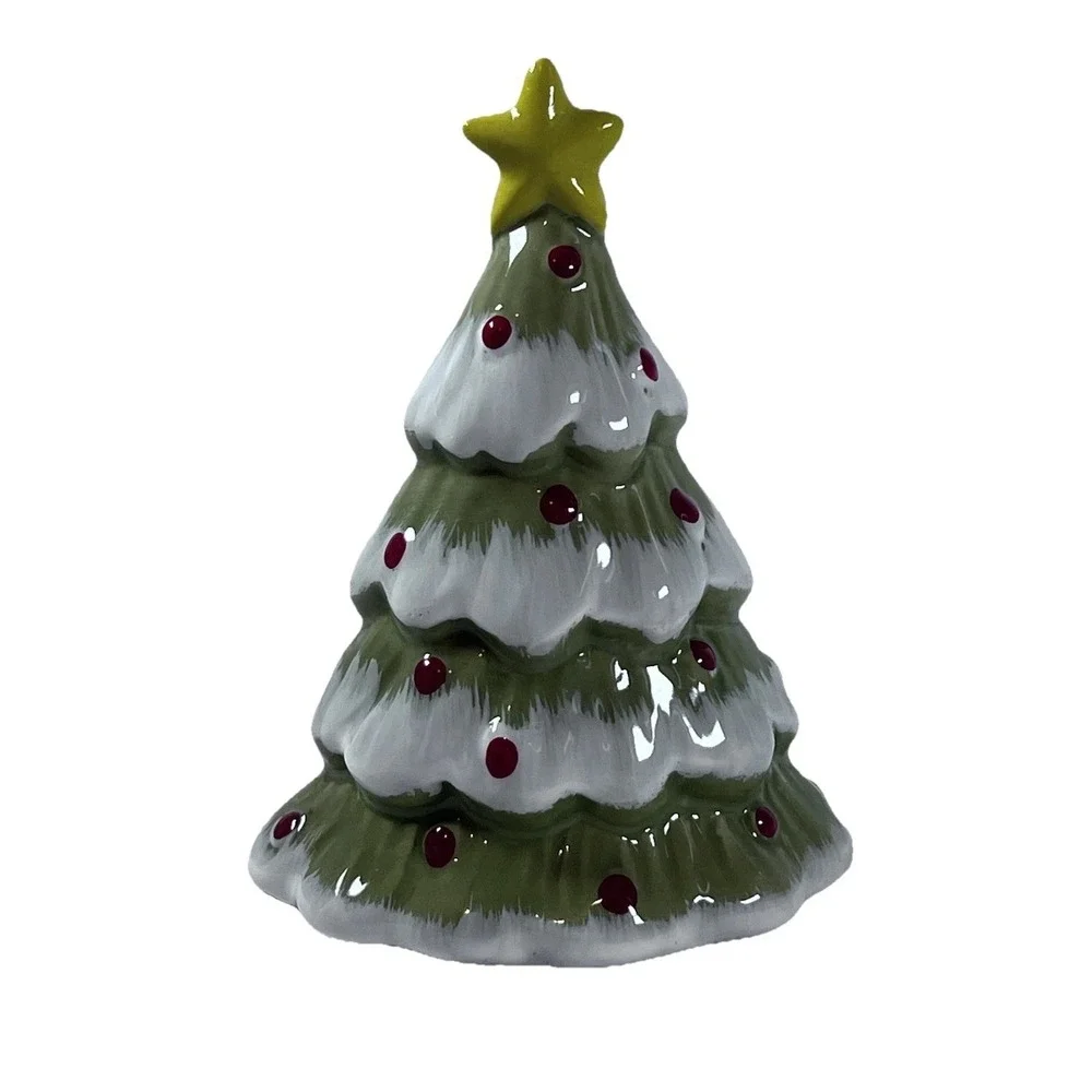 Christmas tree Snowman Ceramic Salt Pepper‎ Shakers Holiday Kitchen Table Decor